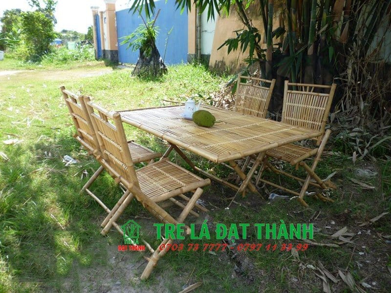Bàn Ghế Ăn Bằng Tre - BGABT015